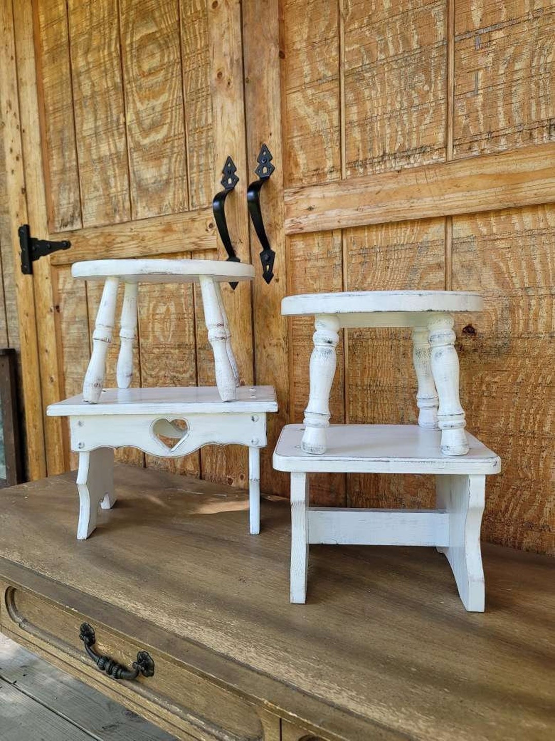 Distressed Wooden Step Stool: Farmhouse Plant Stand Riser - Etsy