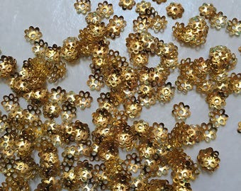 410 silver caps and 330 gold bead caps 10mm filigree