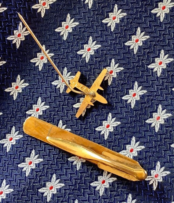 Vintage Tie Pin lot. Flying Airplane stick pin & … - image 6