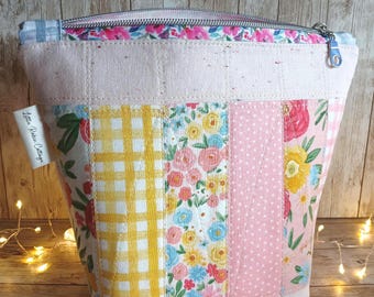 Summers End Quilted & Patchwork Zippered Project Bag
