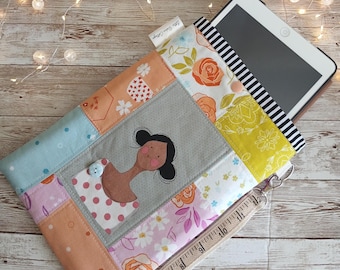 OOAK ~ Patchwork & Quilted, Book, Tablet, Journal, Mini iPad, Kindle, Sleeve