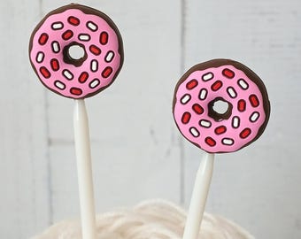 Chocolate-Strawberry Donuts W/Sprinkles ~ Stitch Huggers, Stoppers, Holders, Point Protectors