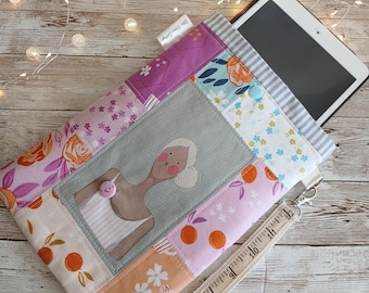 OOAK ~ Patchwork & Quilted, Book, Tablet, Journal, Mini iPad, Kindle, Sleeve