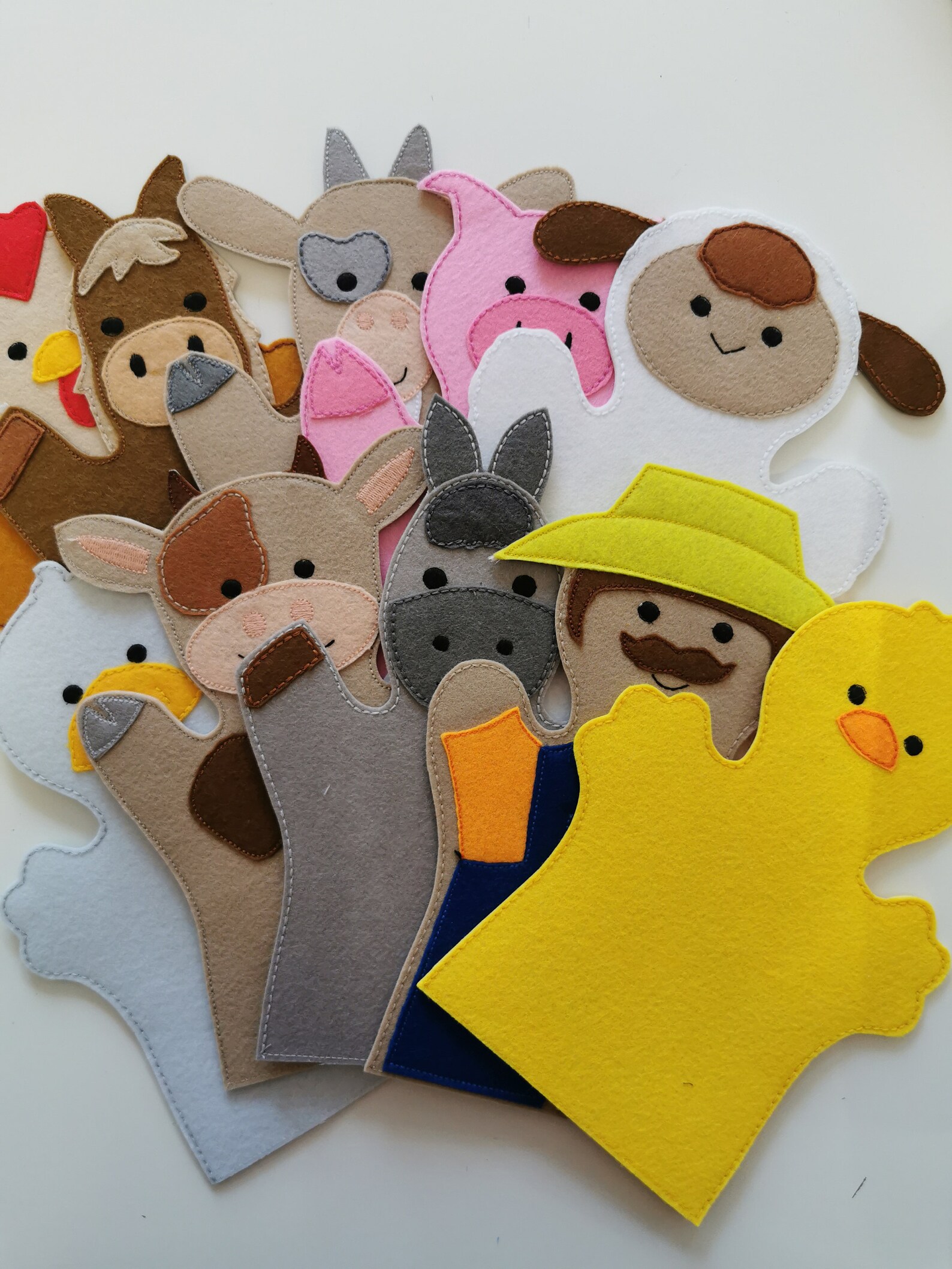 Finger and Hand Puppets Farm Animals and Barn Etsy