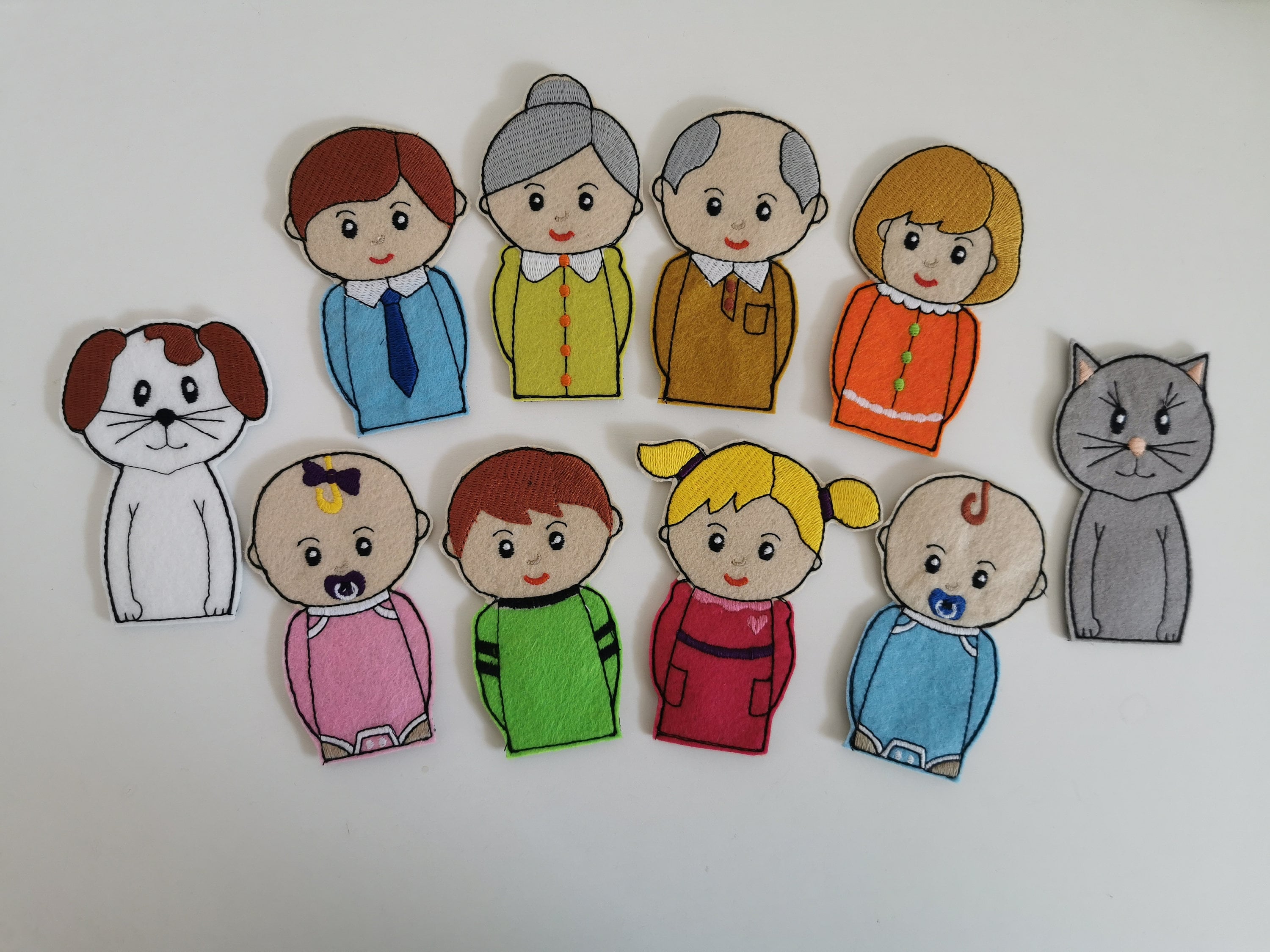 Family Finger Puppets With House Father Mother Child Etsy