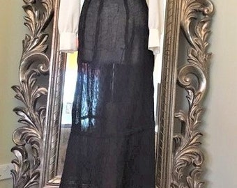 Victorien / Edwardian Sheer Long Skirt Sexy Steampunk / Gothique / Boho / Sorcière / Vampire Costume d’Halloween.Jupe antique théâtrale dramatique