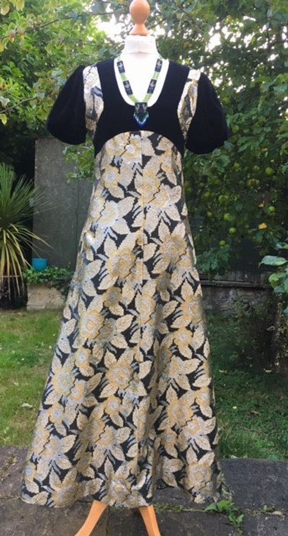 1970's Studio 54 Maxi Dress,UK 10, US 6.Vintage Qu