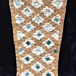 Antique Stomacher. Bodice Front,Embellished Green and Gold, 18th Century , Harlots, Maid Marion/Courtier Dress Panel.Costume Panel. image 2