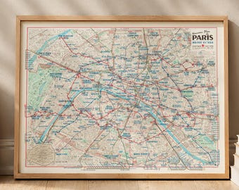 1739年のパリ地図、テュルゴーのパリ地図、高解像度プリント最大60x40
