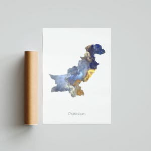 Pakistan Karte Druck Poster Pakistan Kunst Pakistan Reise Karte Pakistan Druck Pakistan Geschenk Druck - Ungerahmt