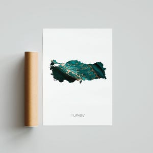 Die Türkei Karte Druck Poster Die Türkei Kunst Die Türkei Reise Karte Wandbild Die Türkei Wand Kunst Geschenk Druck - Ungerahmt