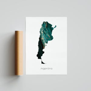 Argentinien Druck Poster Argentinien Kunst Argentinien Reise Karte Argentinien Druck Argentinien Geschenkdruck - Ungerahmt