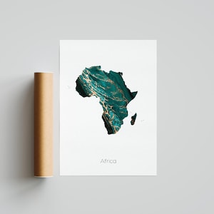 Afrika Druck Poster Afrika Kunst Afrika Reise Karte Afrika Druck Afrika Malerei Afrika Kontinent, Geschenk Druck - Ungerahmt