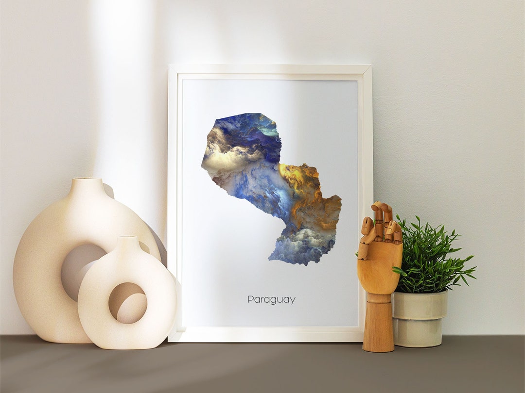 Paraguay Print Poster Paraguay Art Paraguay Travel Map - Etsy