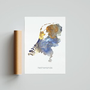 Impression d'art mural carte des Pays-Bas, cadeau de Noël des Pays-Bas pour lui et elle - Sans cadre