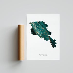 Affiche d'Arménie imprimée Art de l'Arménie Carte de voyage d'Arménie Peinture d'Arménie Impression d'Arménie Impression cadeau - Sans cadre