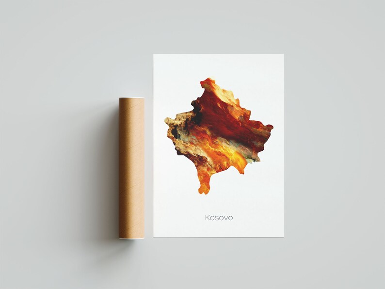 Map Kosovo Print Poster Kosovo Art Kosovo Travel Map Kosovo - Etsy
