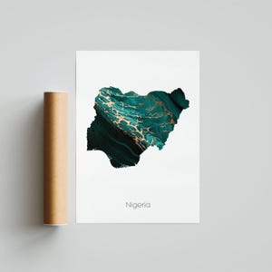 Nigeria Druck Poster Nigeria Kunst Nigeria Reisekarte Nigeria Druck Nigeria Malerei Geschenkdruck - Ungerahmt