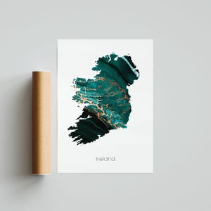 Póster de Irlanda con impresión artística para pared, mapa de viaje, impresión para regalo (sin marco)