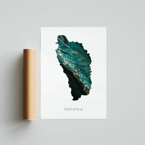 Dominica Druck Poster Dominica Reise Karte Kunst Geschenkdruck - Ungerahmt