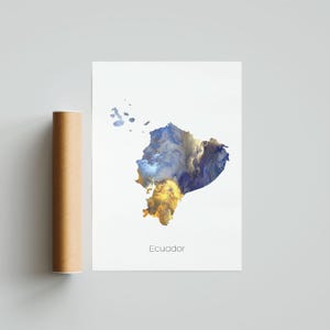 Ecuador Druck Karte Ecuador Ecuador Reise Karte Ecuador Druck Ecuador Karte Ecuador Malerei Geschenkdruck - Ungerahmt