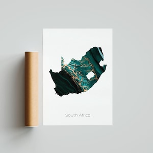 Südafrika Druck Poster Südafrika Kunst Südafrika Reisekarte Südafrika Druck Südafrika Malerei Geschenkdruck - Ungerahmt
