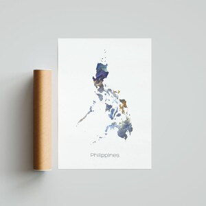Affiche imprimée des Philippines Art des Philippines Carte de voyage des Philippines Impression des Philippines Peinture des Philippines Impression cadeau - Sans cadre