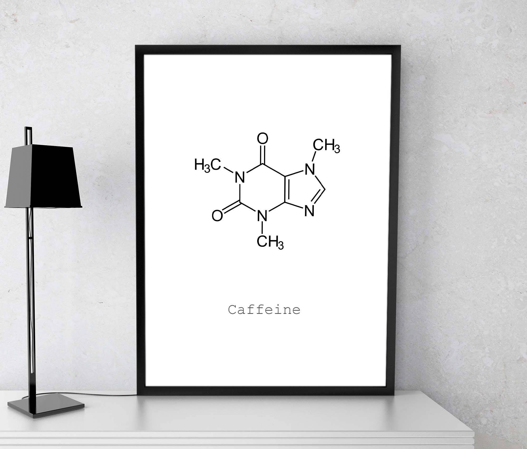 Caffeine Molecule Coffee Print Coffee Poster Chemistry Art | Etsy