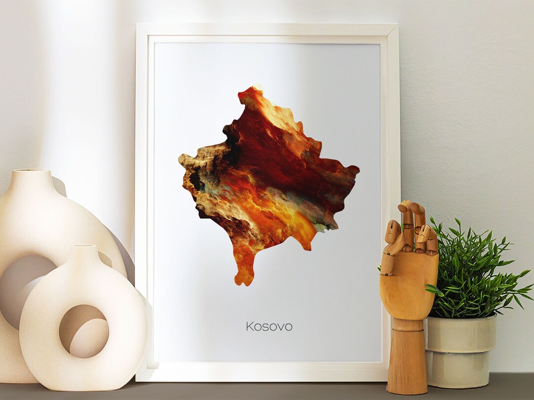 Map Kosovo Print Poster Kosovo Art Kosovo Travel Map Kosovo - Etsy