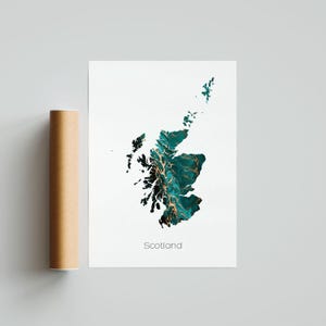 Schottland Druck Poster Schottland Kunst Schottland Reise Karte Schottland Druck Schottland Malerei Geschenkdruck - Ungerahmt