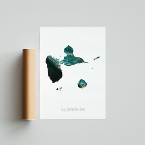 Guadeloupe poster afdrukken Guadeloupe kunst Guadeloupe reiskaart Guadeloupe afdrukken Guadeloupe schilderij cadeau print - niet ingelijst