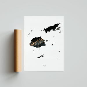 Póster con impresión de mapa de Fiji Arte de Fiji Mapa de viaje de Fiji Impresión de Fiji Pintura de Fiji Impresión de regalo - Sin marco