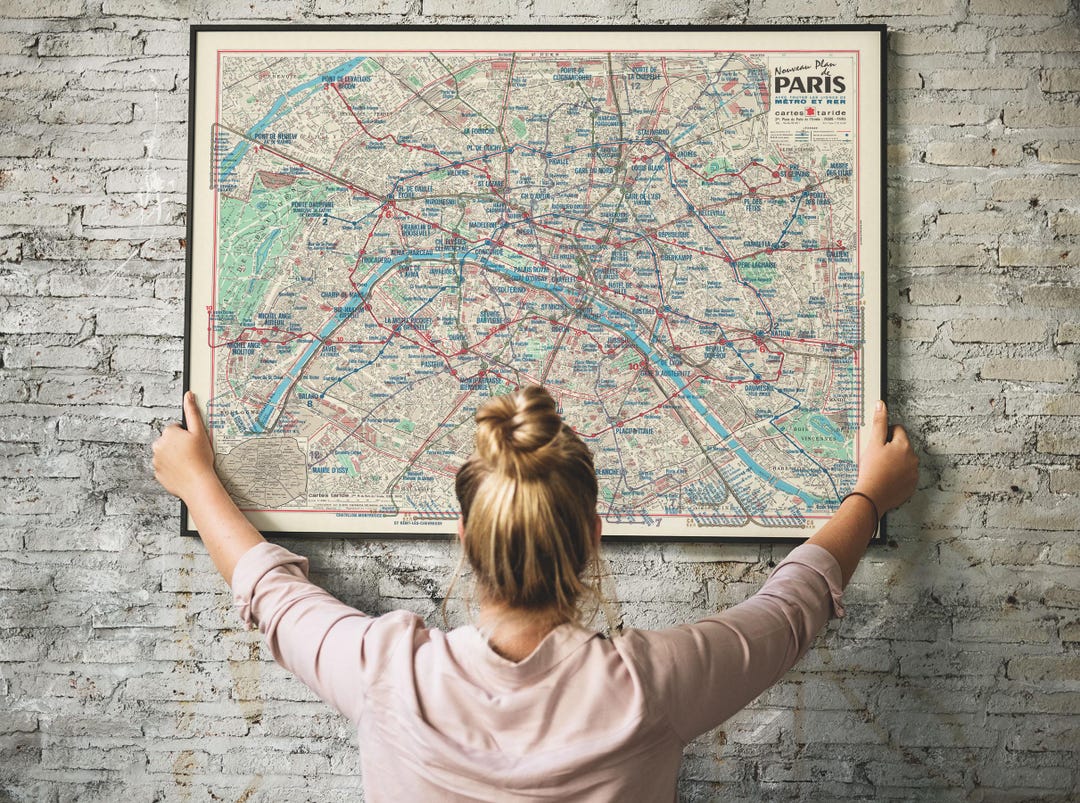 Vintage Paris Metro Map – Classic French Transport Poster - Etsy