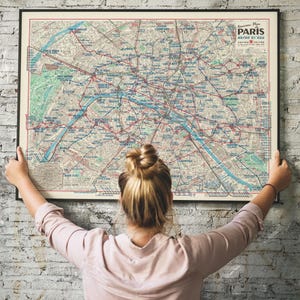 Vintage Paris Metro Map - klassisches französisches Transportmittel-Poster