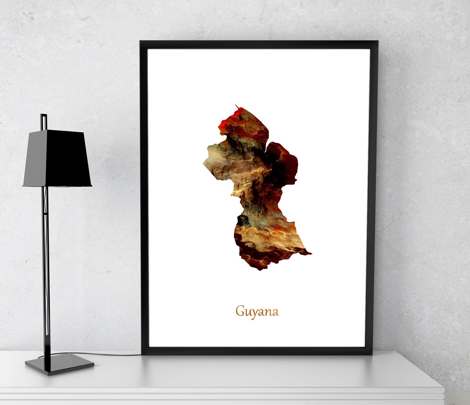 Guyana Poster Guyana Art Guyana Map Guyana Print Gift | Etsy