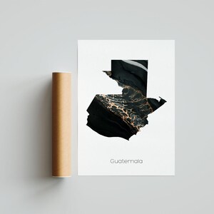 Póster impreso de Guatemala, mapa de viaje artístico de Guatemala, pintura impresa, impresión de regalo (sin marco)