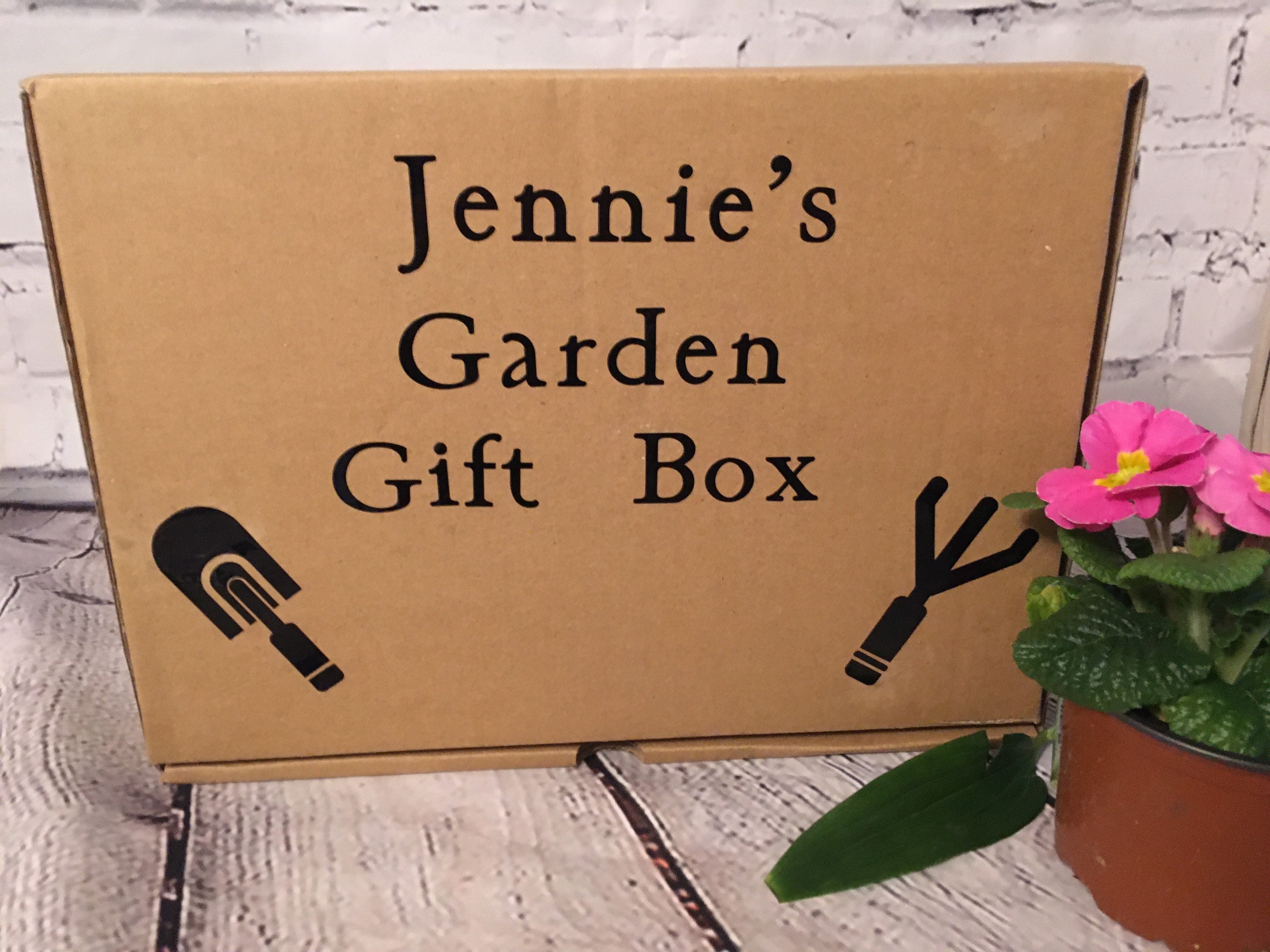 Personalised Garden gift box with personalised shed /garden Etsy