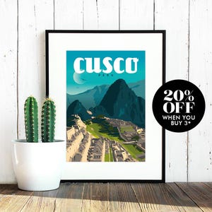 Cusco, Machu Picchu, Travel Poster, Peru, Print, Vintage, South America, Souvenir, Gift, Poster, Artwork, Home Decor, Made in the UK