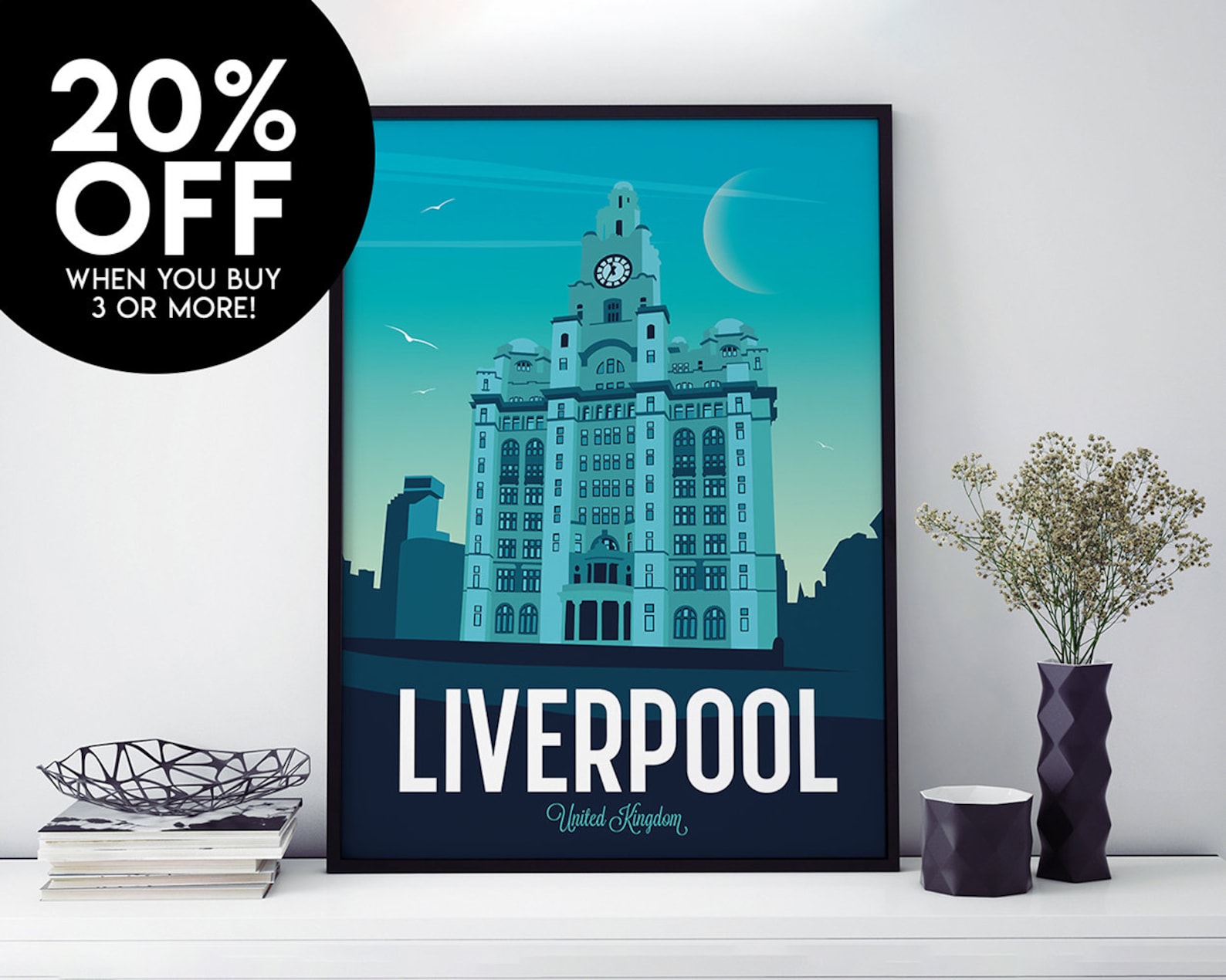 Liverpool Travel Poster England Print Vintage Liver Etsy