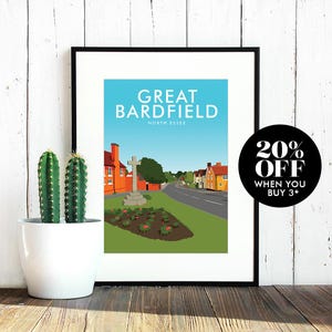 Great Bardfield, Essex, Travel Poster, England, Print, Vintage, Souvenir, Home Decor, Art, Artwork, Digital Art, Home Decor, Made in the UK