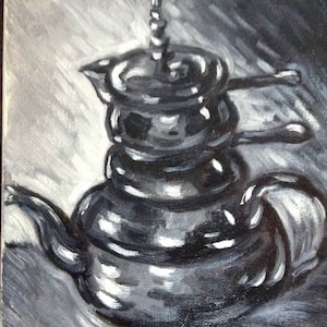 Black Teapot Canvas Painting