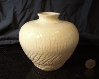 Decorative hand thrown stoneware vase, pale blue transparent glaze, textured ceramic vase, handmade studio pottery by ProperPotteryGB