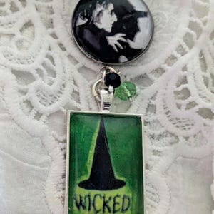 Wizard of Oz Wicked Witch of the West glass and resin necklace
