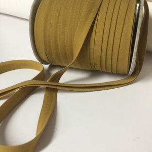 1/2" Antique Gold Double Fold Bias Tape By The Yard, 13mm Seam Binding by The Meter, Retro Colour Bias Binding, Sewing Supplies Canada