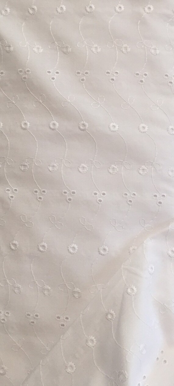 Embroidered Eyelet Fabric White Eyelet Fabric Summer Outfit Etsy