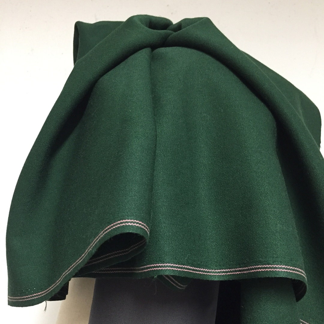 Emerald Green Medium Weight Wool Dupe Fabric Remnant, Luxury on a Budget Fabric, Coat Making