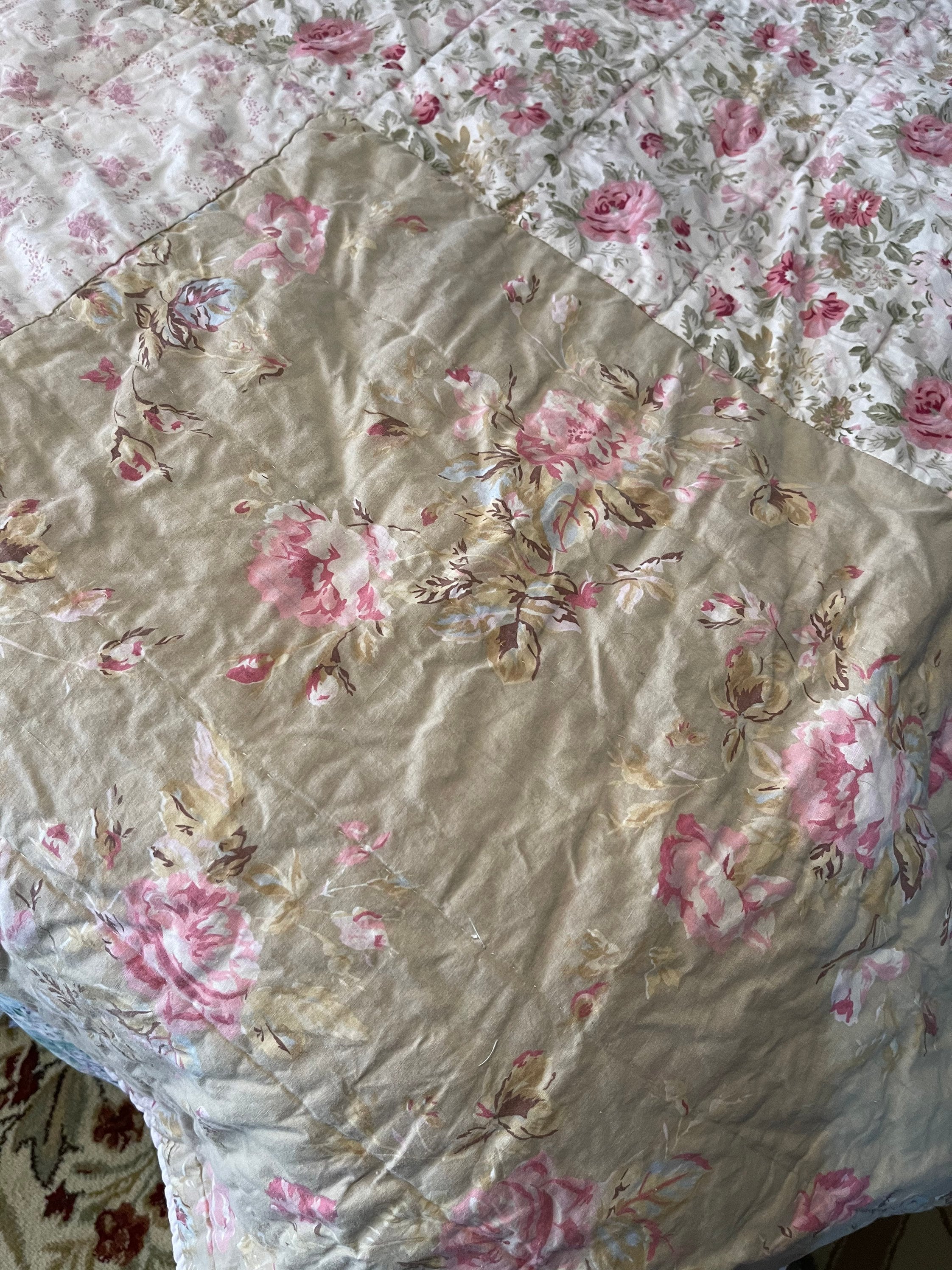 Simply Shabby Chic Castle Rose Quilt Set Twin Etsy