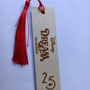 Disney Cruise wooden bookmark 25th Anniversary at Sea