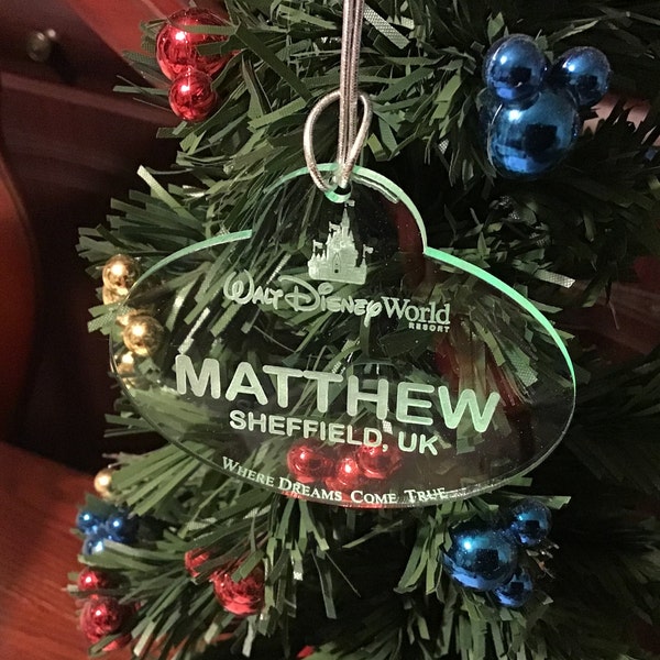 Disney Cast member name tag ornament, personalised