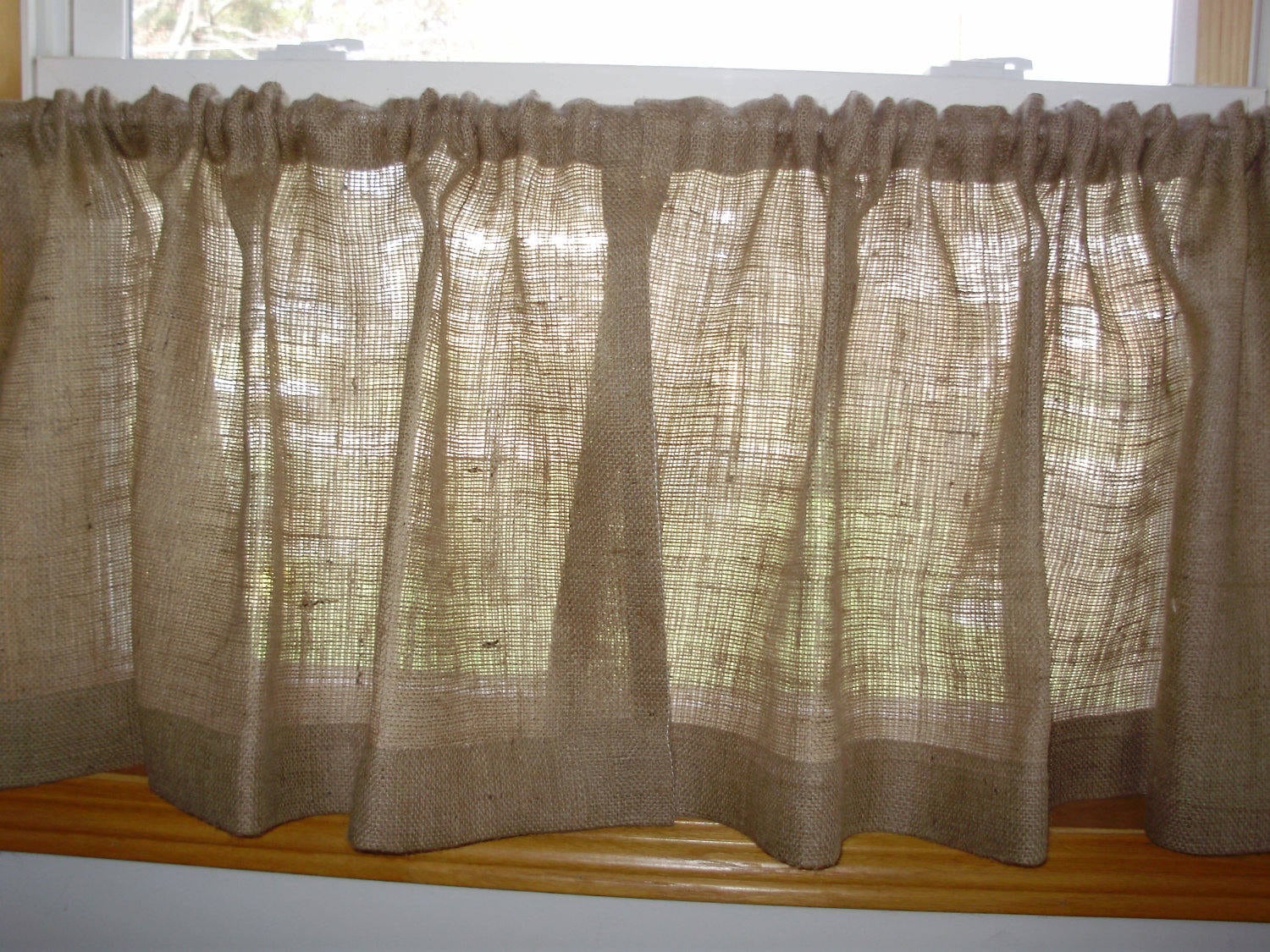 Burlap Curtains Burlap Cafe Curtains Burlap Kitchen Etsy